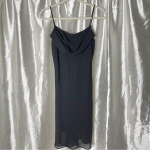 Vintage Y2K Midi Dress Cowl Neck Dark Romantic Whimsigoth Witchy Homecoming Sz M